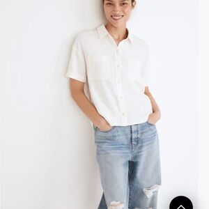 Madewell Off-White Textured Shirt